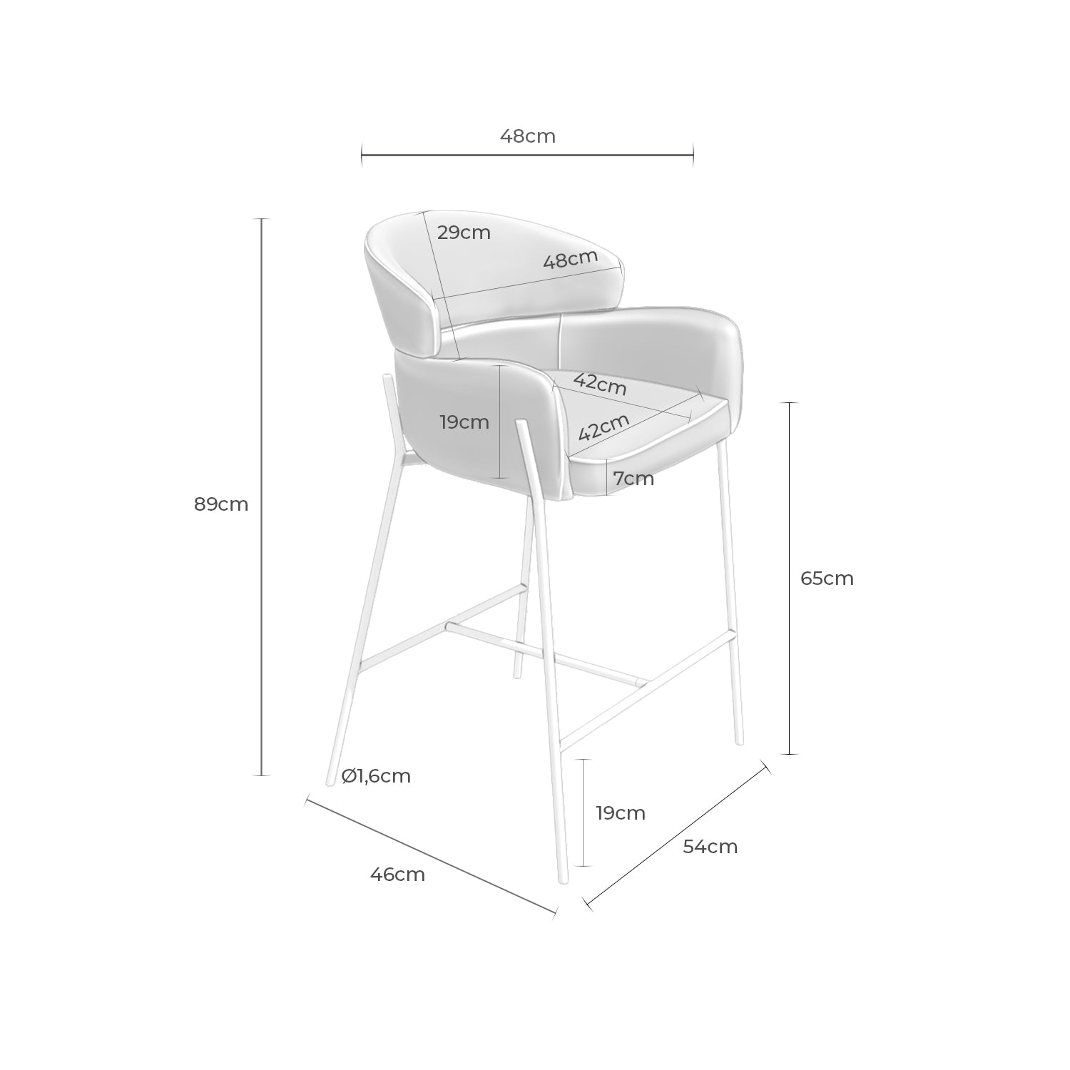 Taupe Ander stool
