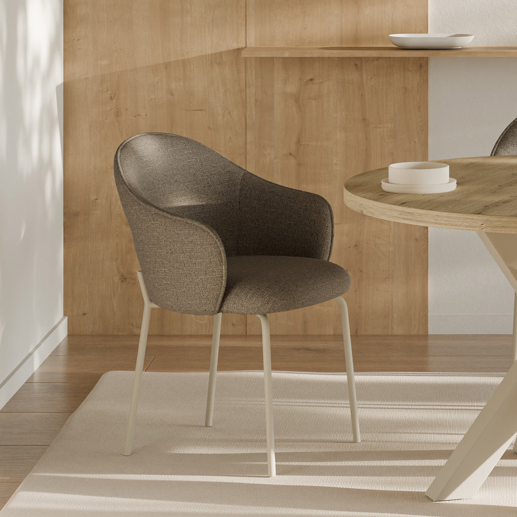 Mirabella taupe chair/beige legs