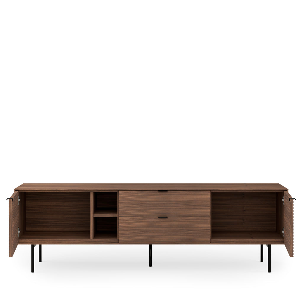 TV cabinet 180cm, walnut, metal legs