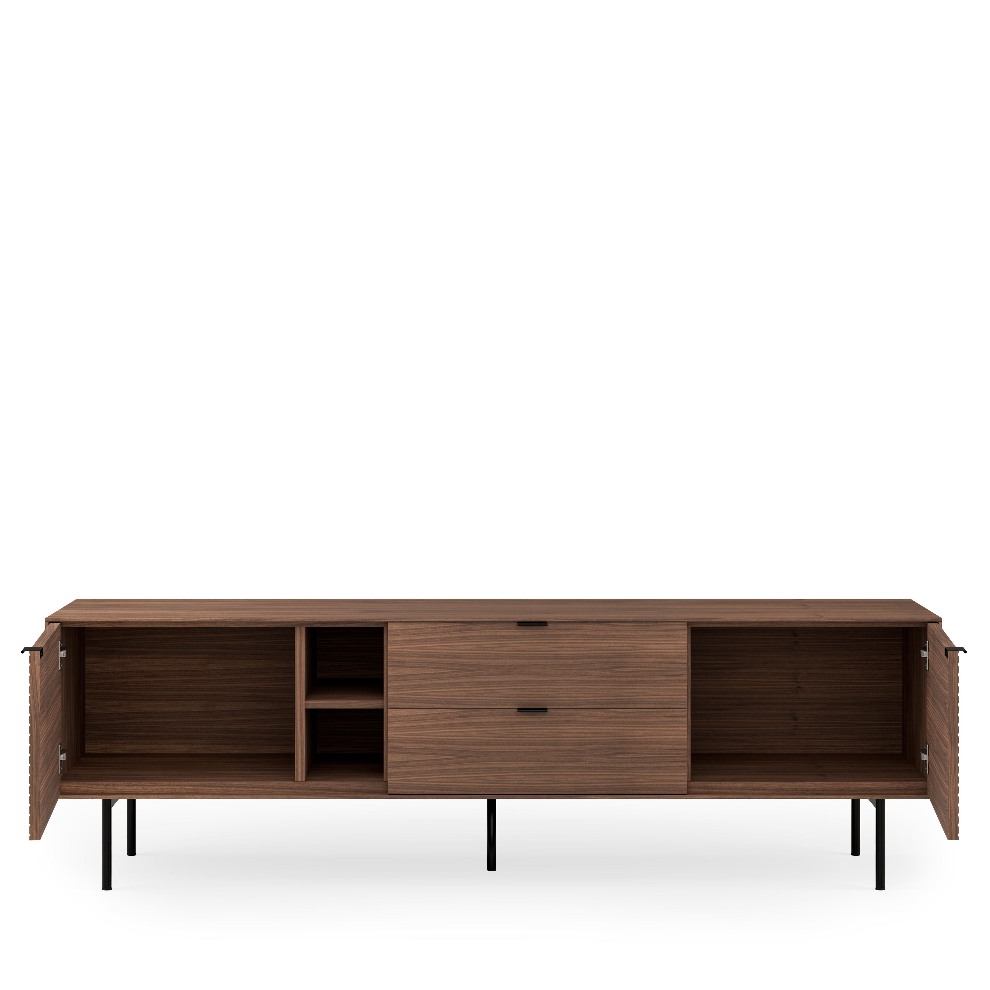 TV cabinet 180cm, walnut, metal legs