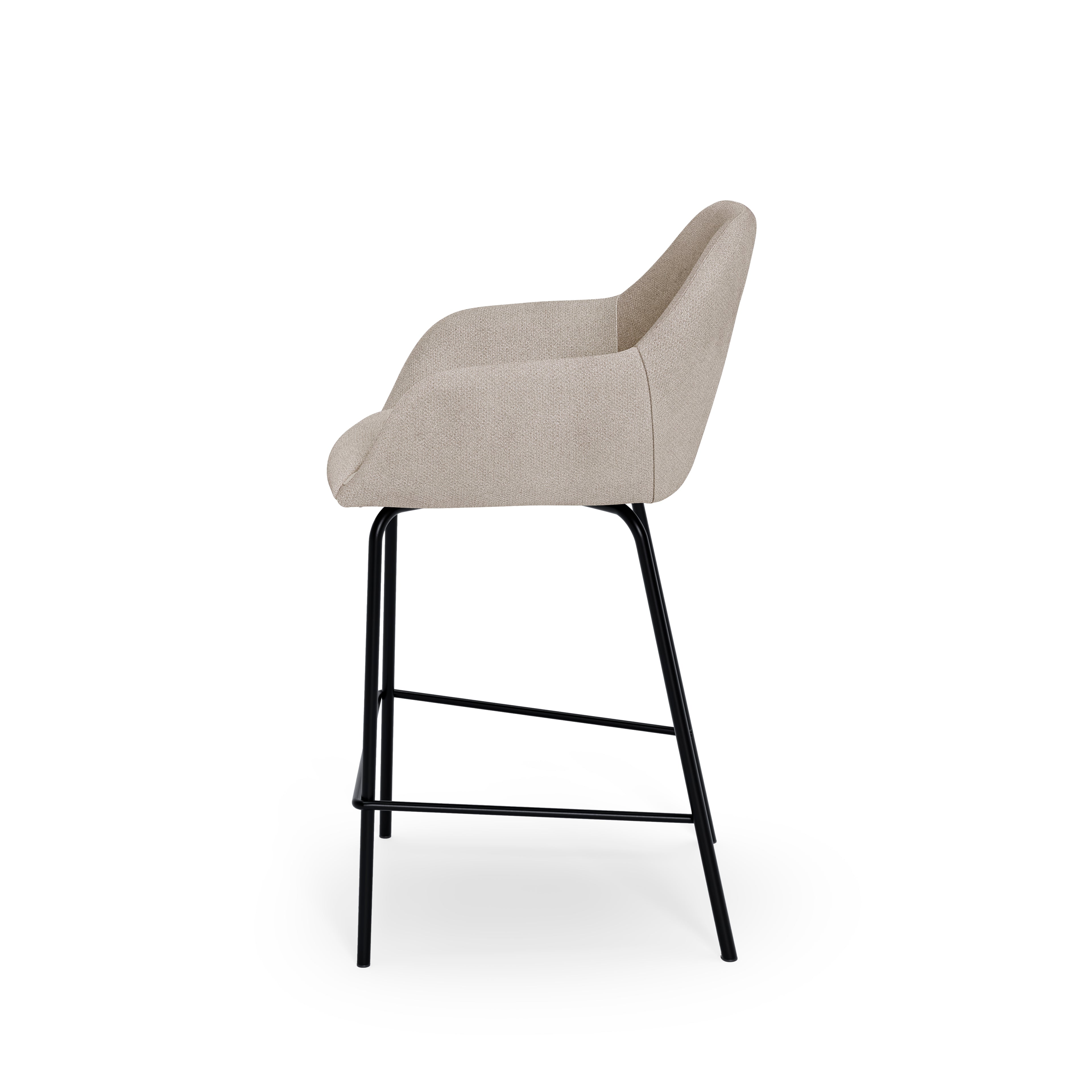 Beige Jacob stool with black legs