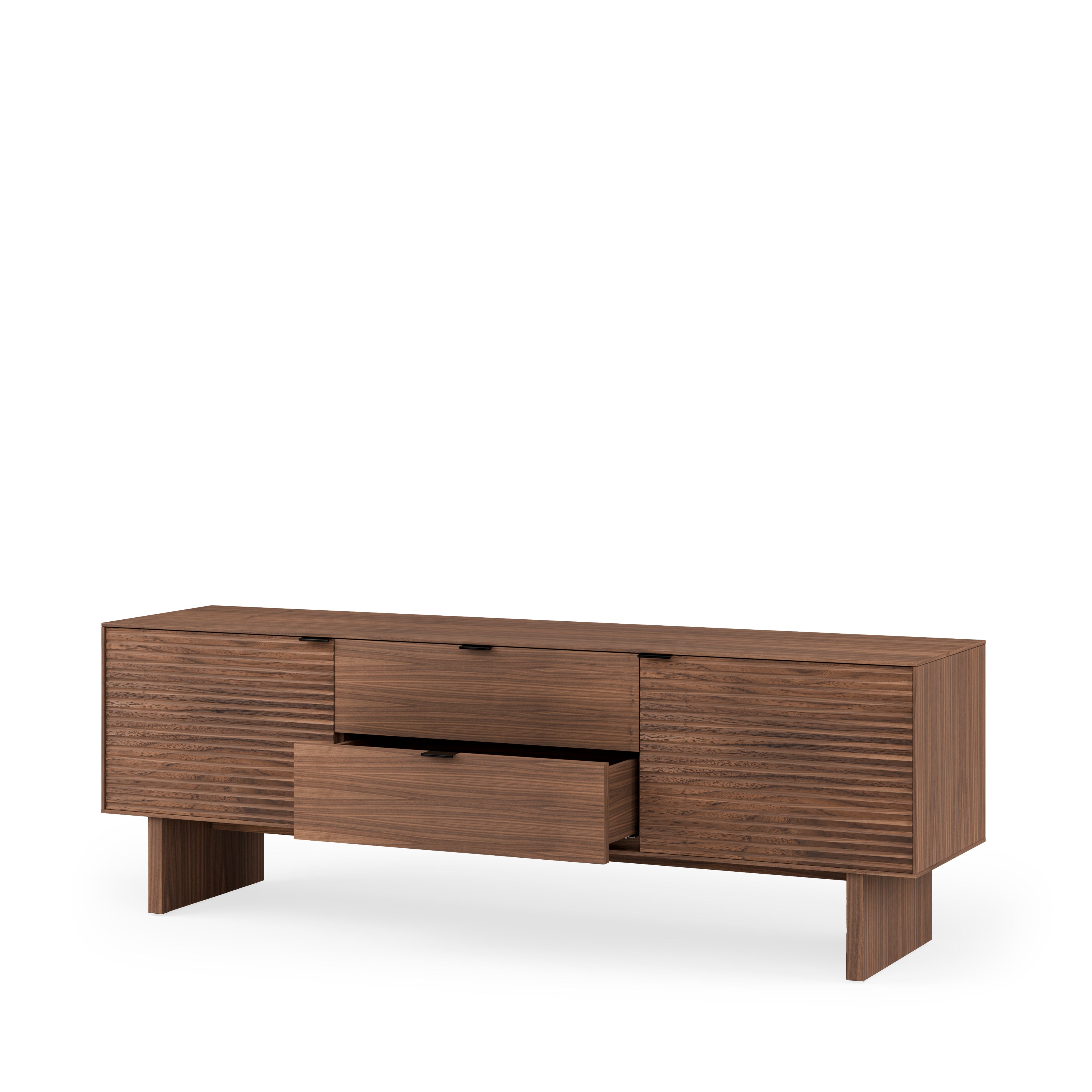 Tulsa 160 walnut TV unit with wooden legs