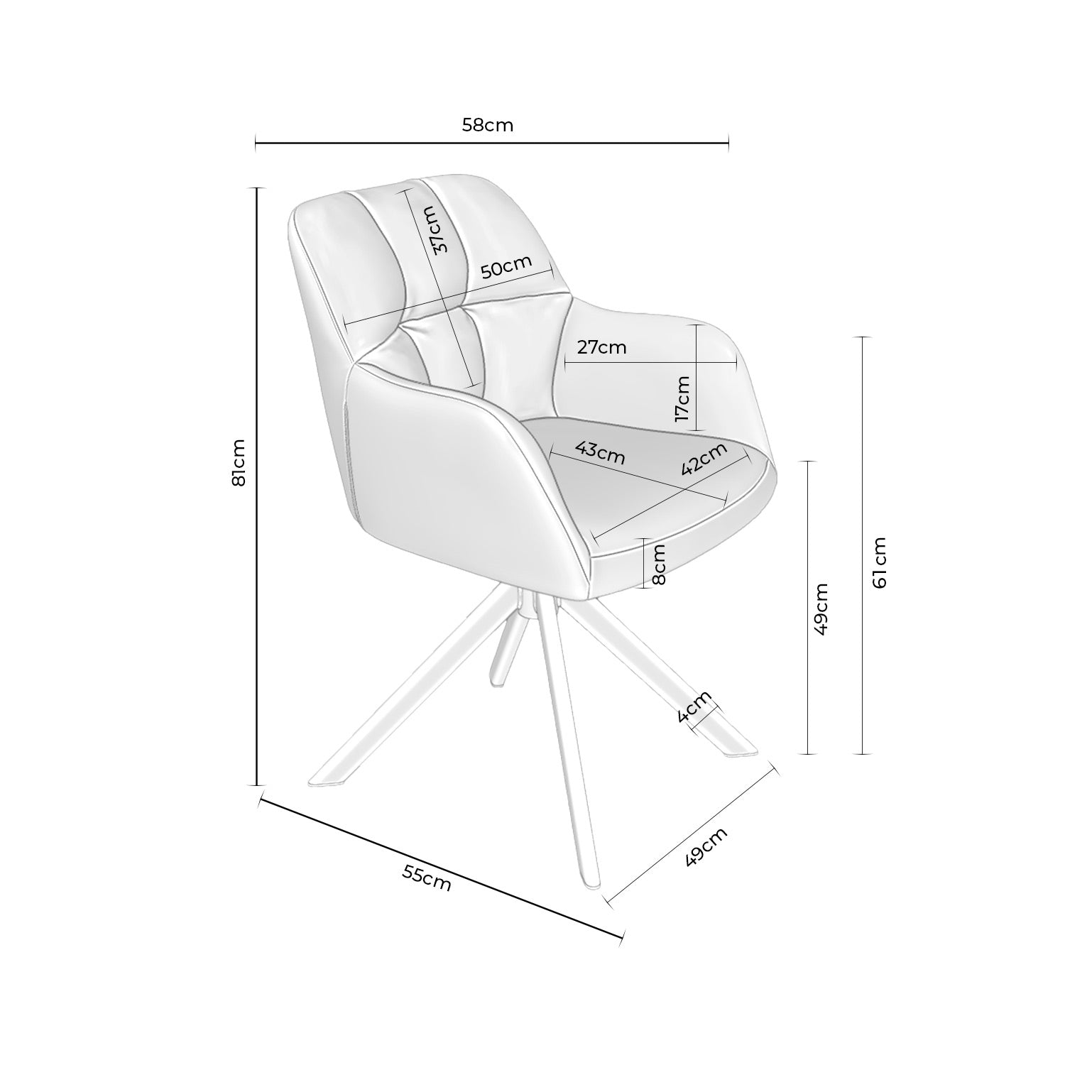 Taimi taupe/beige chair