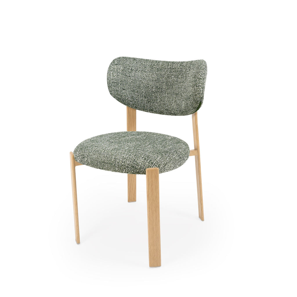 Green rumi chair/oak legs