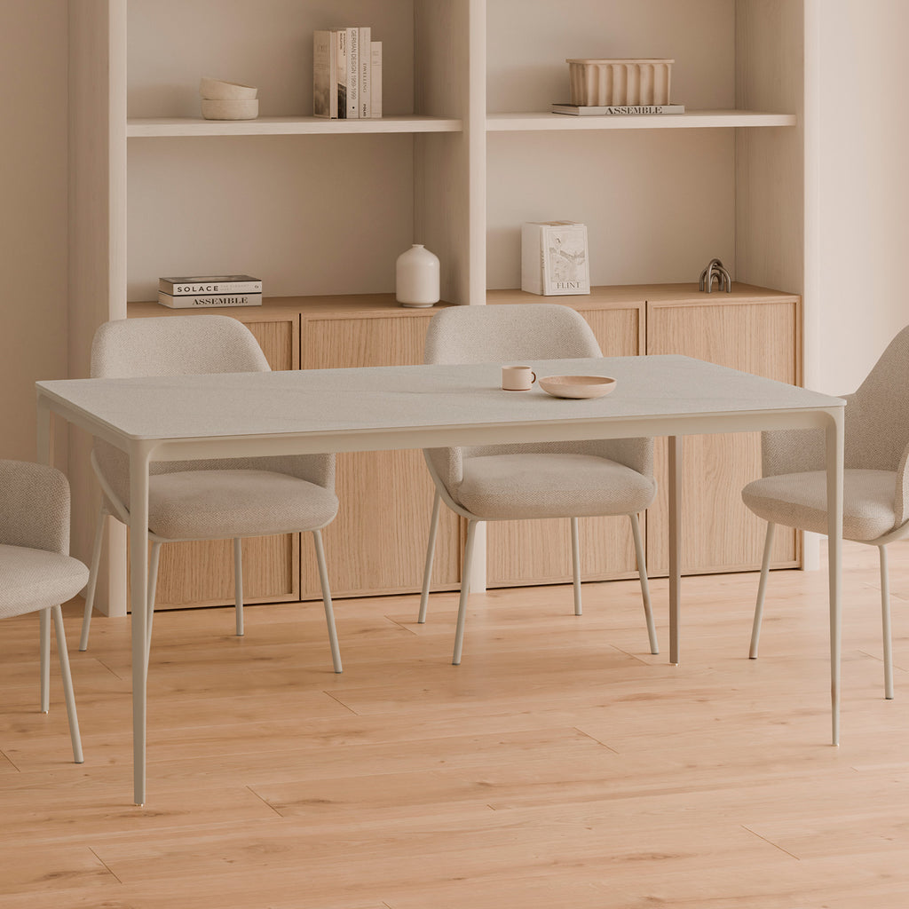 Mesa Arya 140 Retangular Travertino / Bege