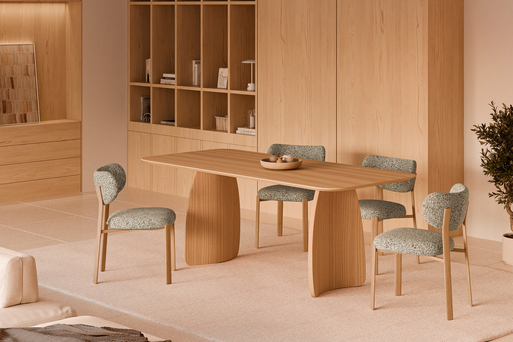 Green rumi chair/oak legs