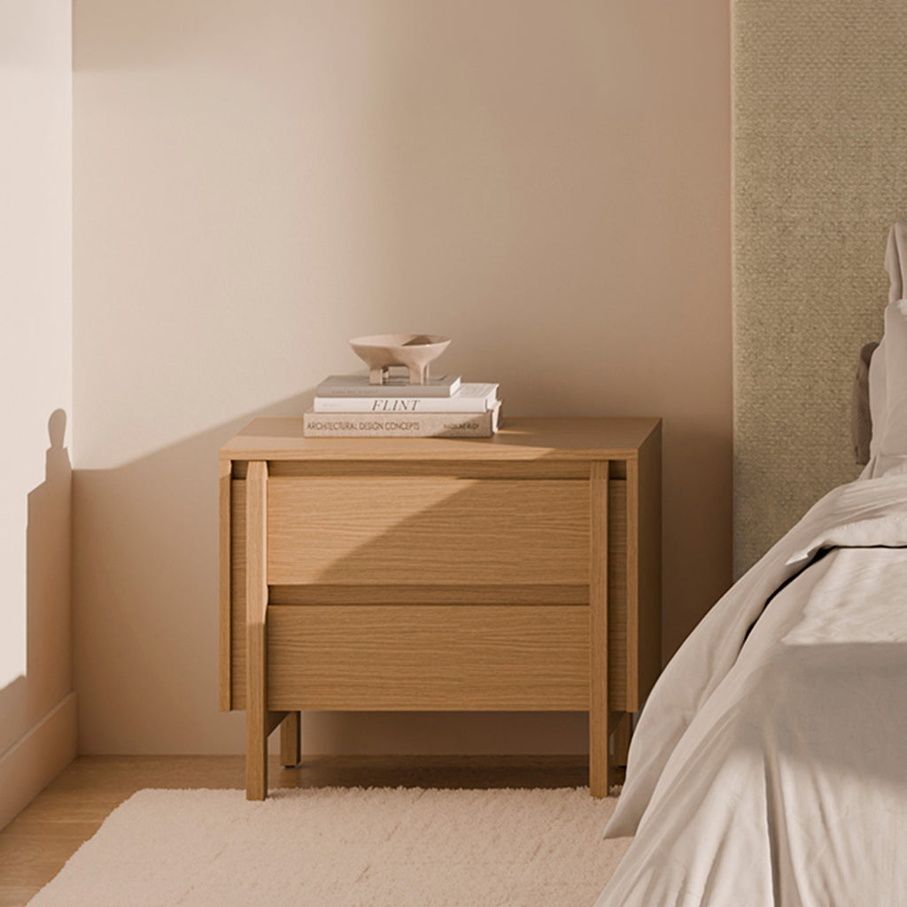 Low table with 2 drawers, 60 Pacific oak