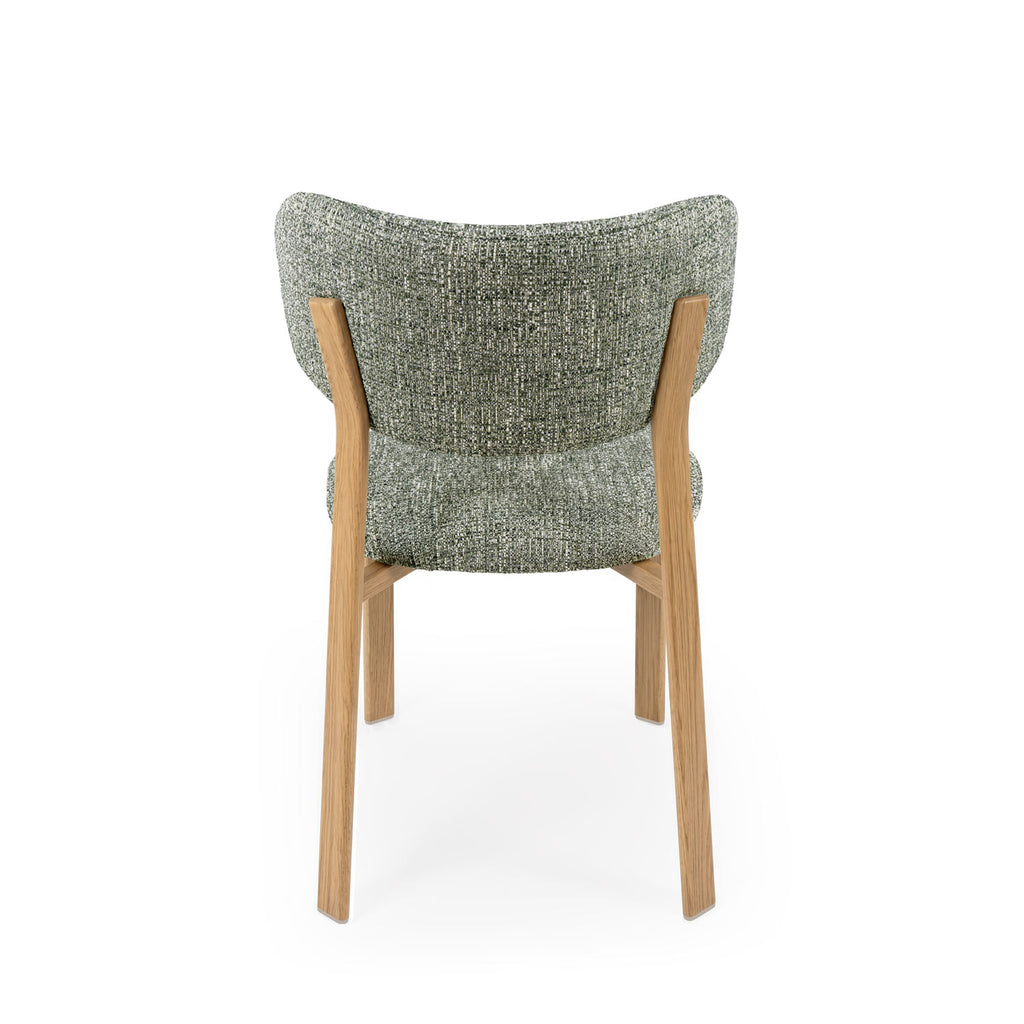 Green rumi chair/oak legs
