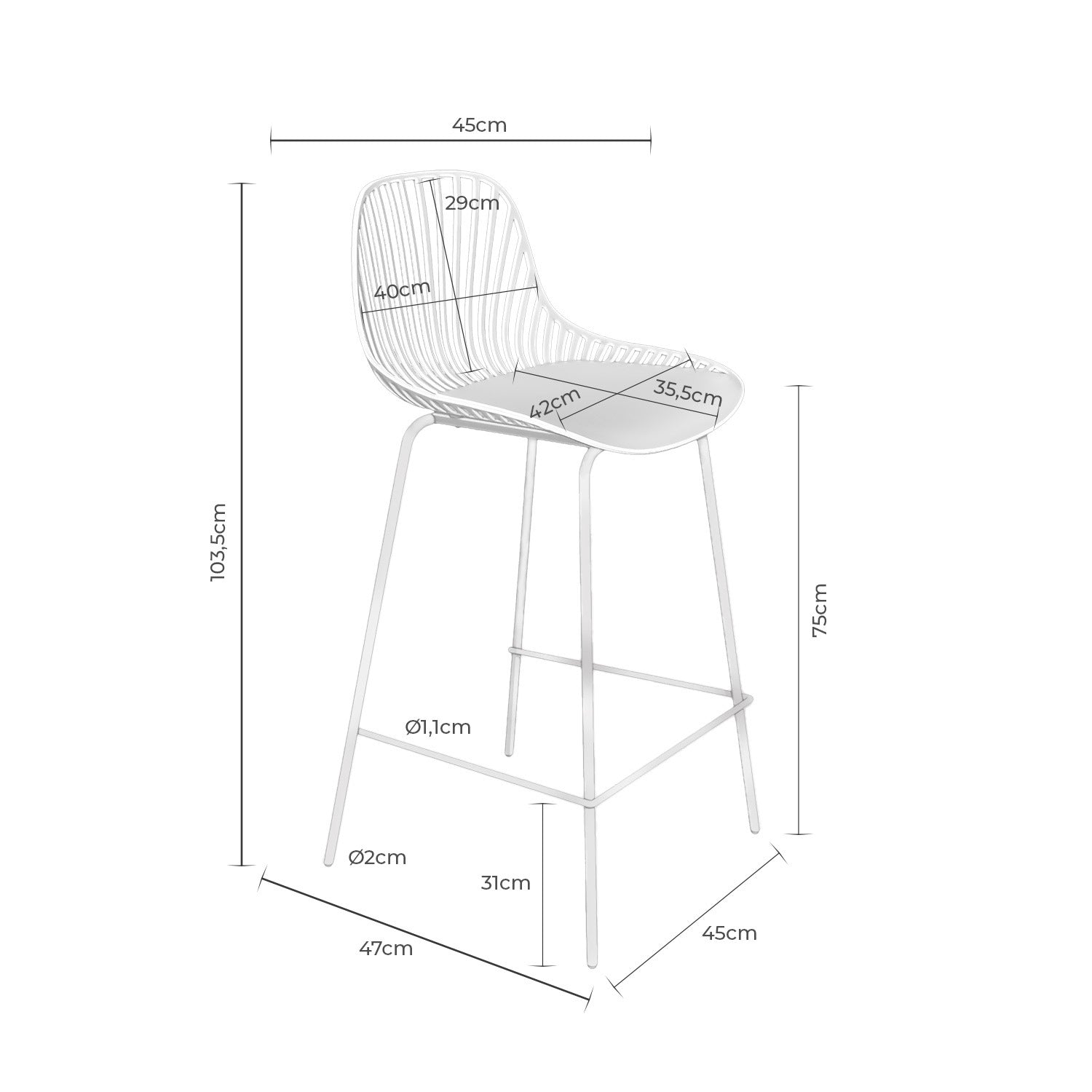 Casper mint stool