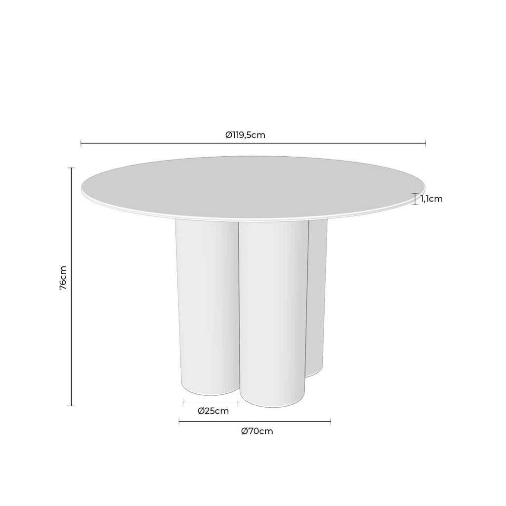 Mesa Fixa Tracy 120 Travertino / Carvalho