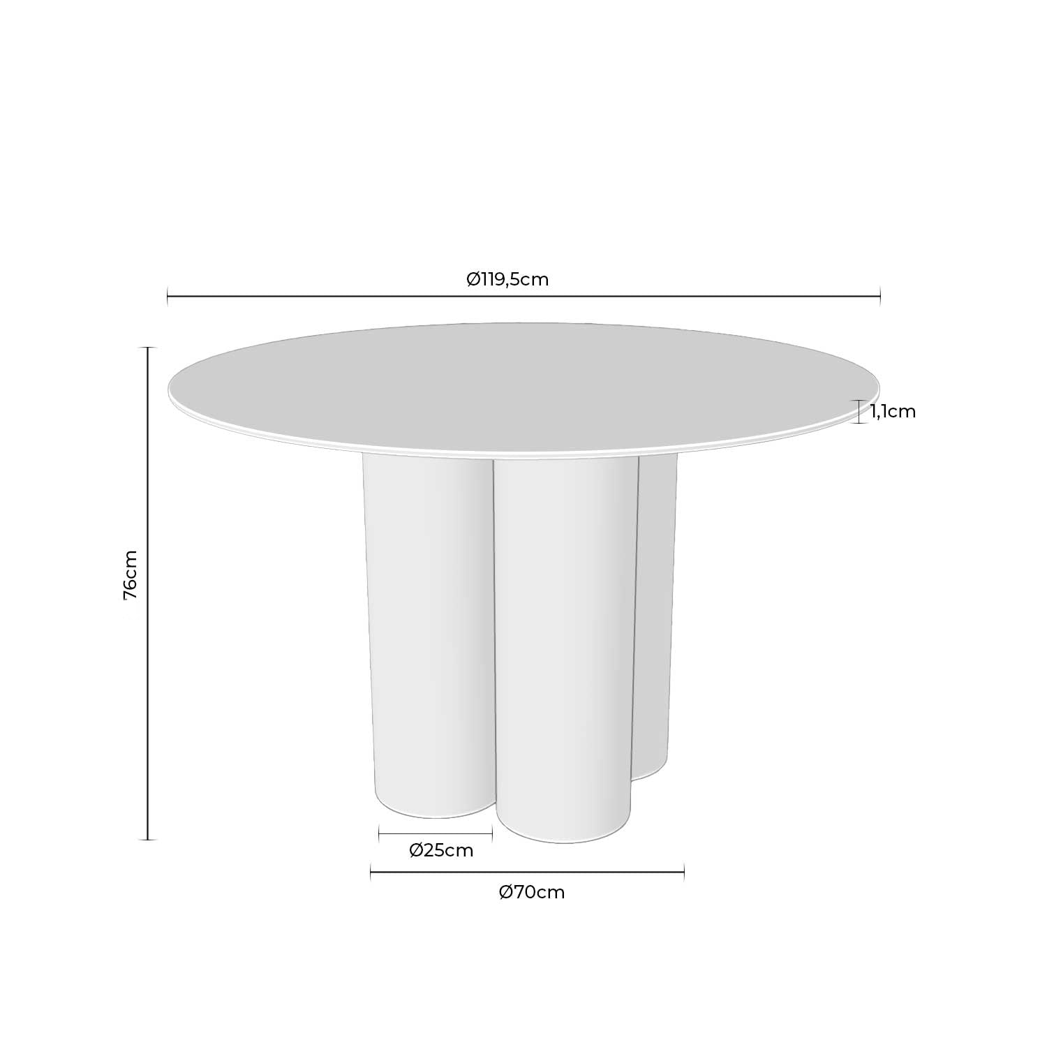 Mesa Fixa Tracy 120 Travertino / Carvalho