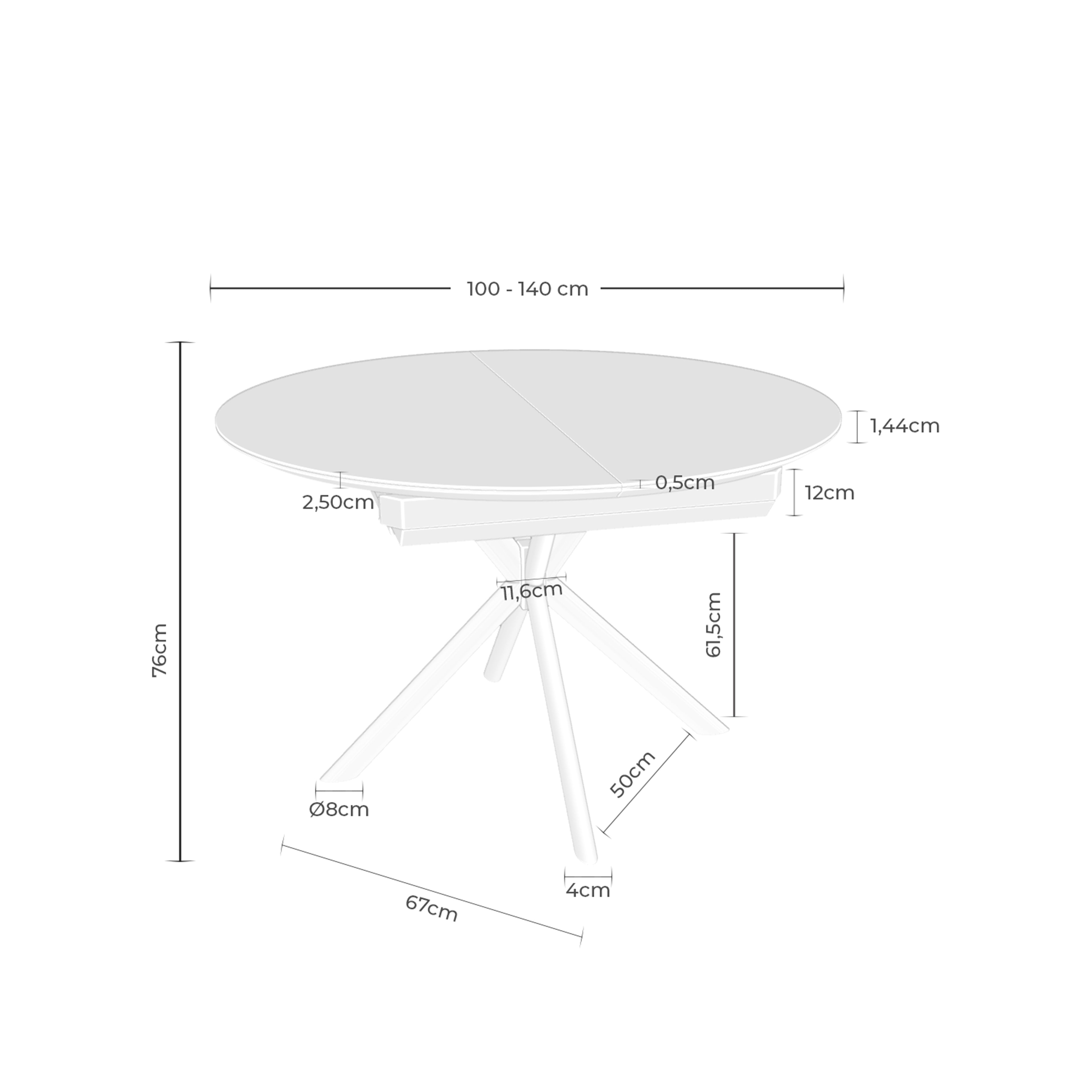 Suvi red.ext.100 travertine/beige table