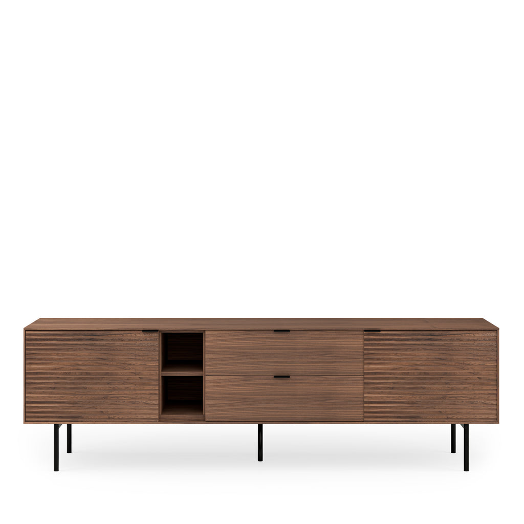 TV cabinet 180cm, walnut, metal legs
