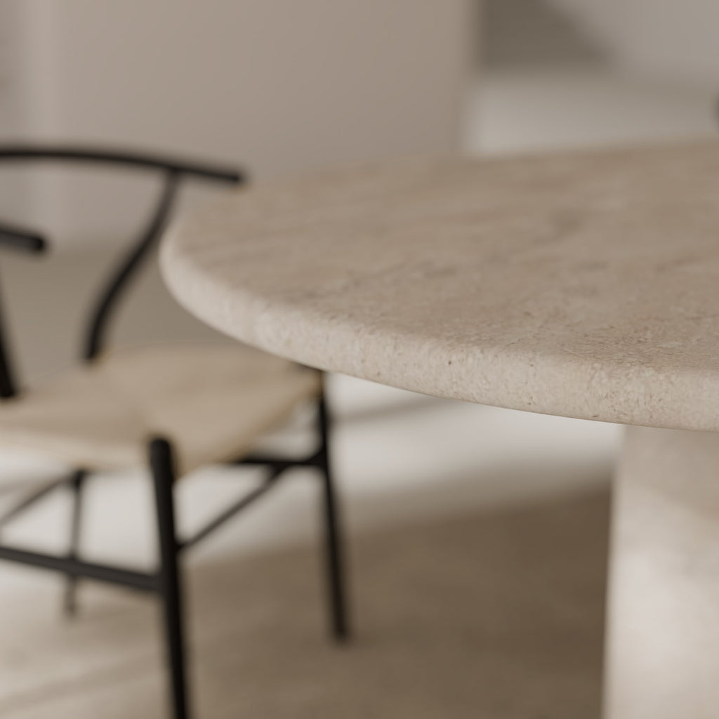 Lorraine 220 travertine marble table