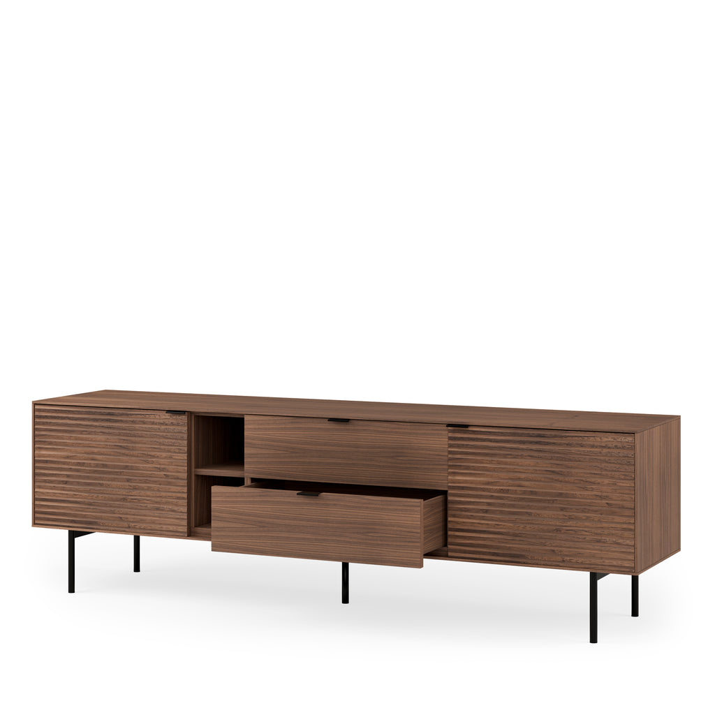 TV cabinet 180cm, walnut, metal legs