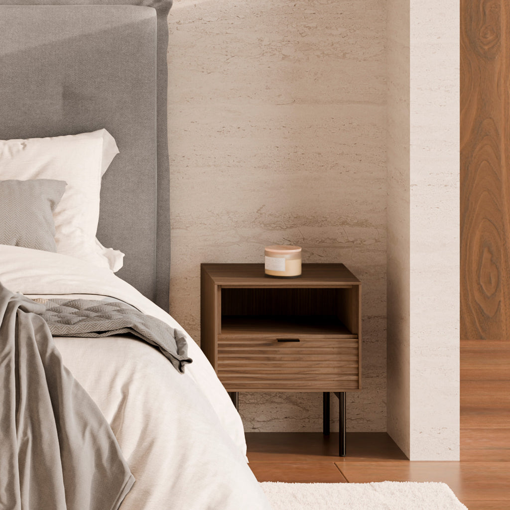 Bedside table 40tulsa walnut metal legs