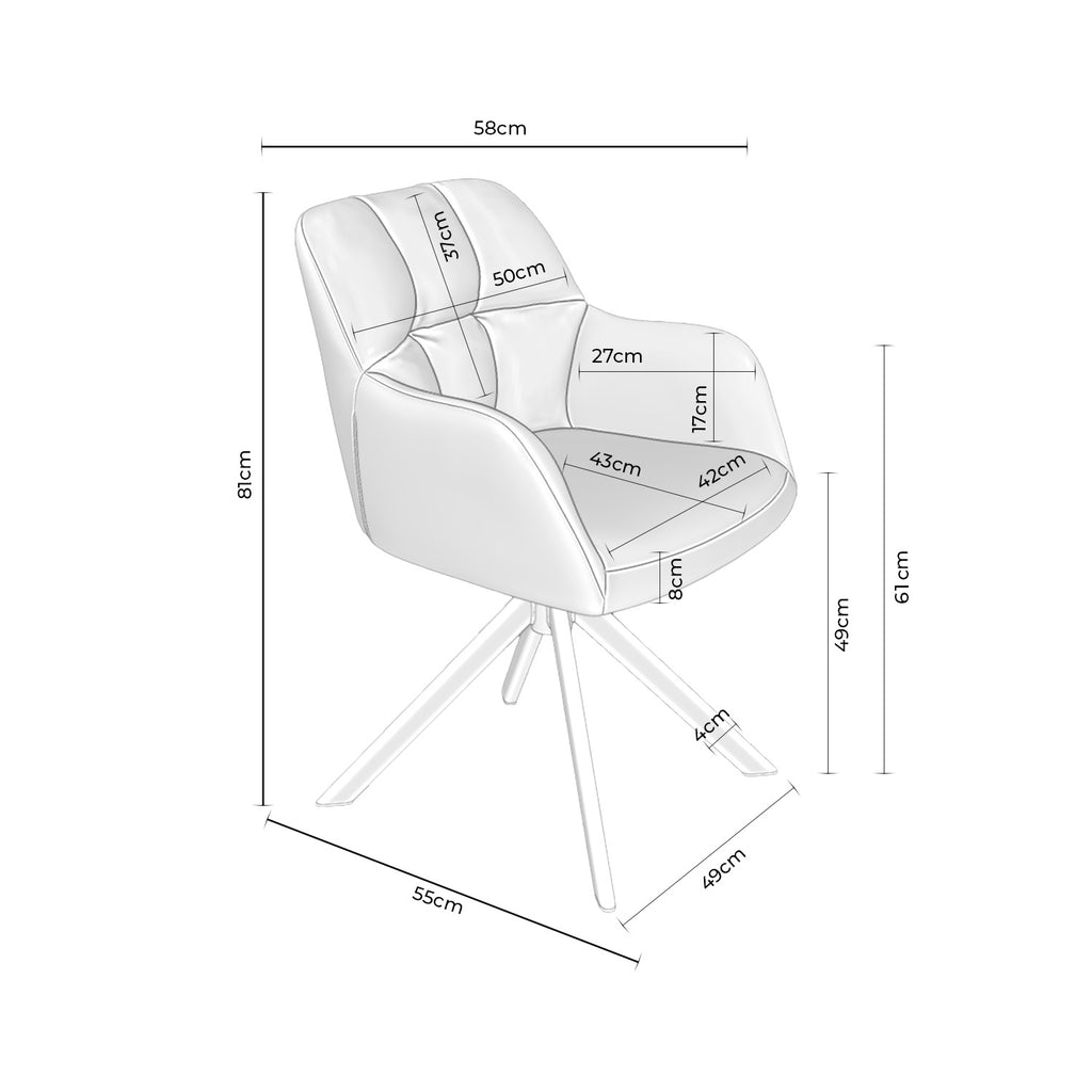 Chair Taimi taupe/black legs