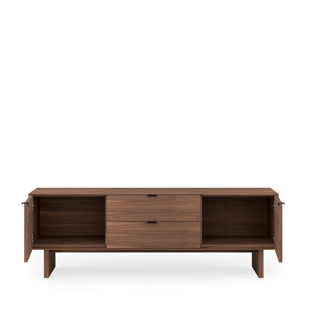 Tulsa 160 walnut TV unit with wooden legs