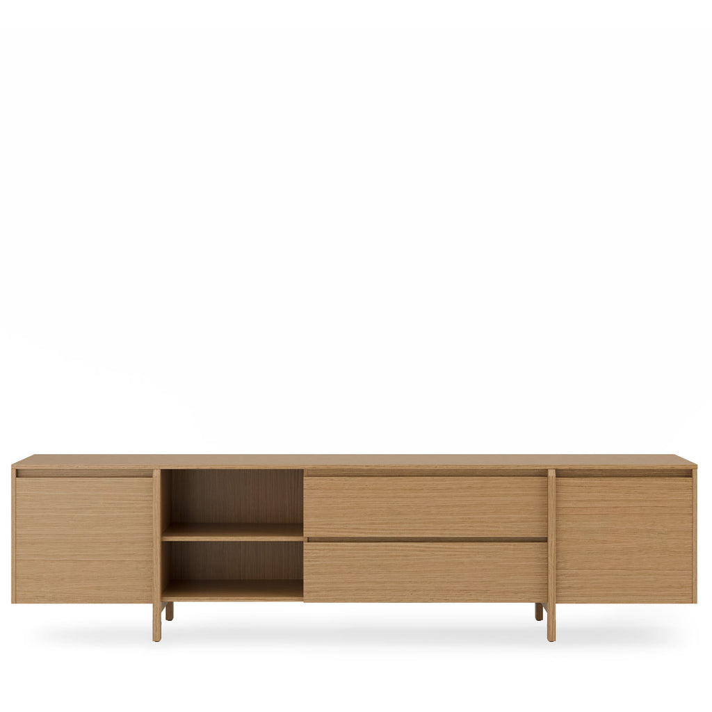 240-drawer Pacific oak TV stand