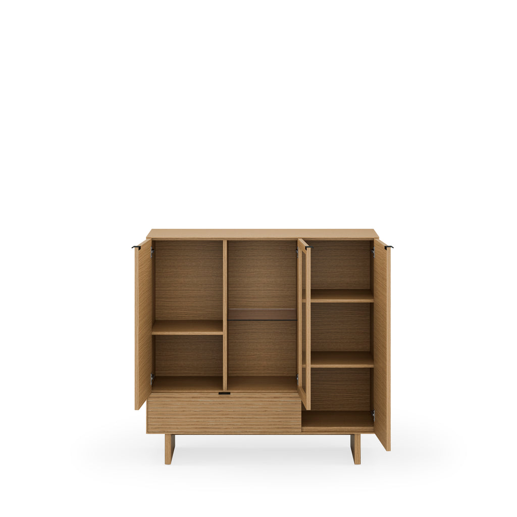 Tulsa tall oak sideboard with wooden legs