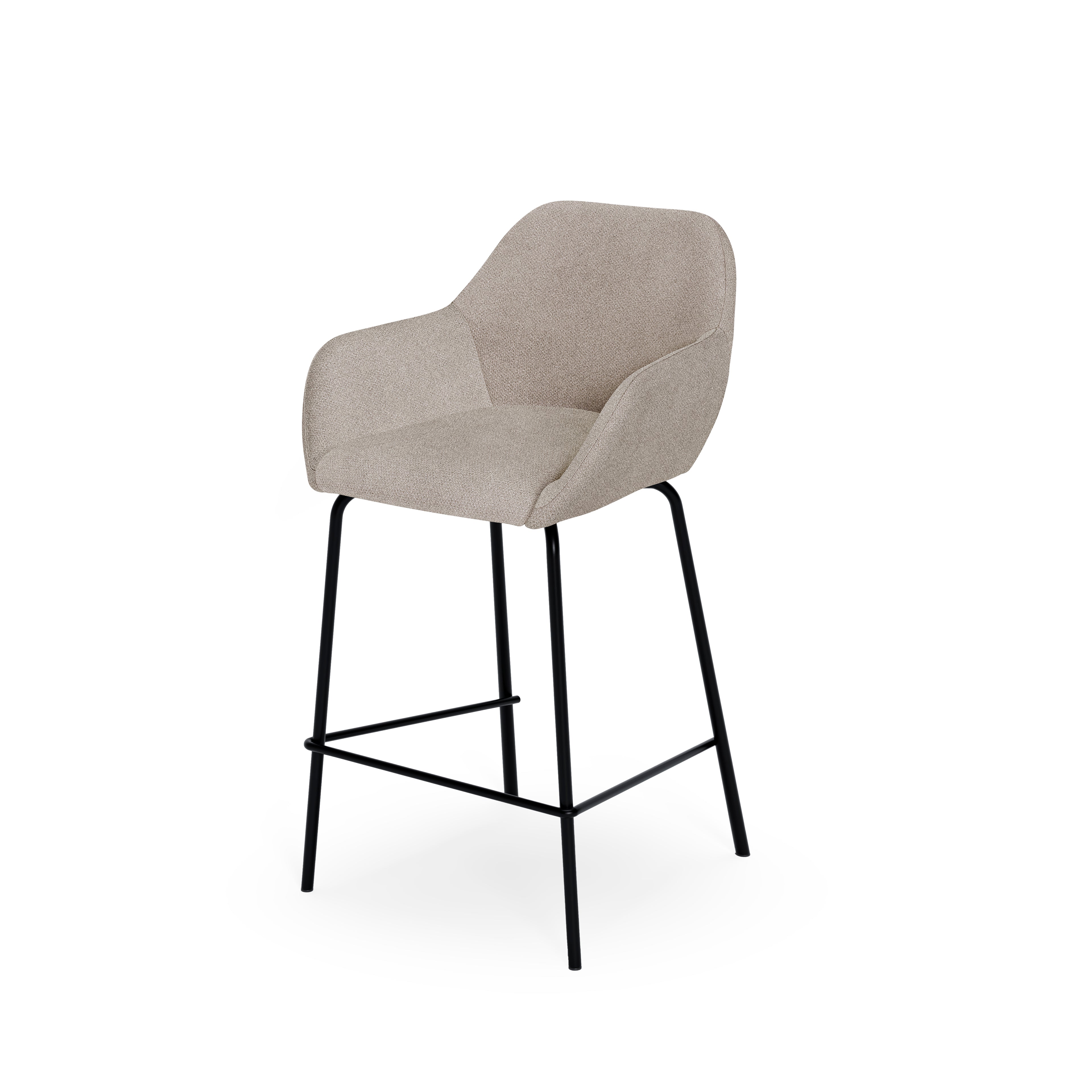 Beige Jacob stool with black legs