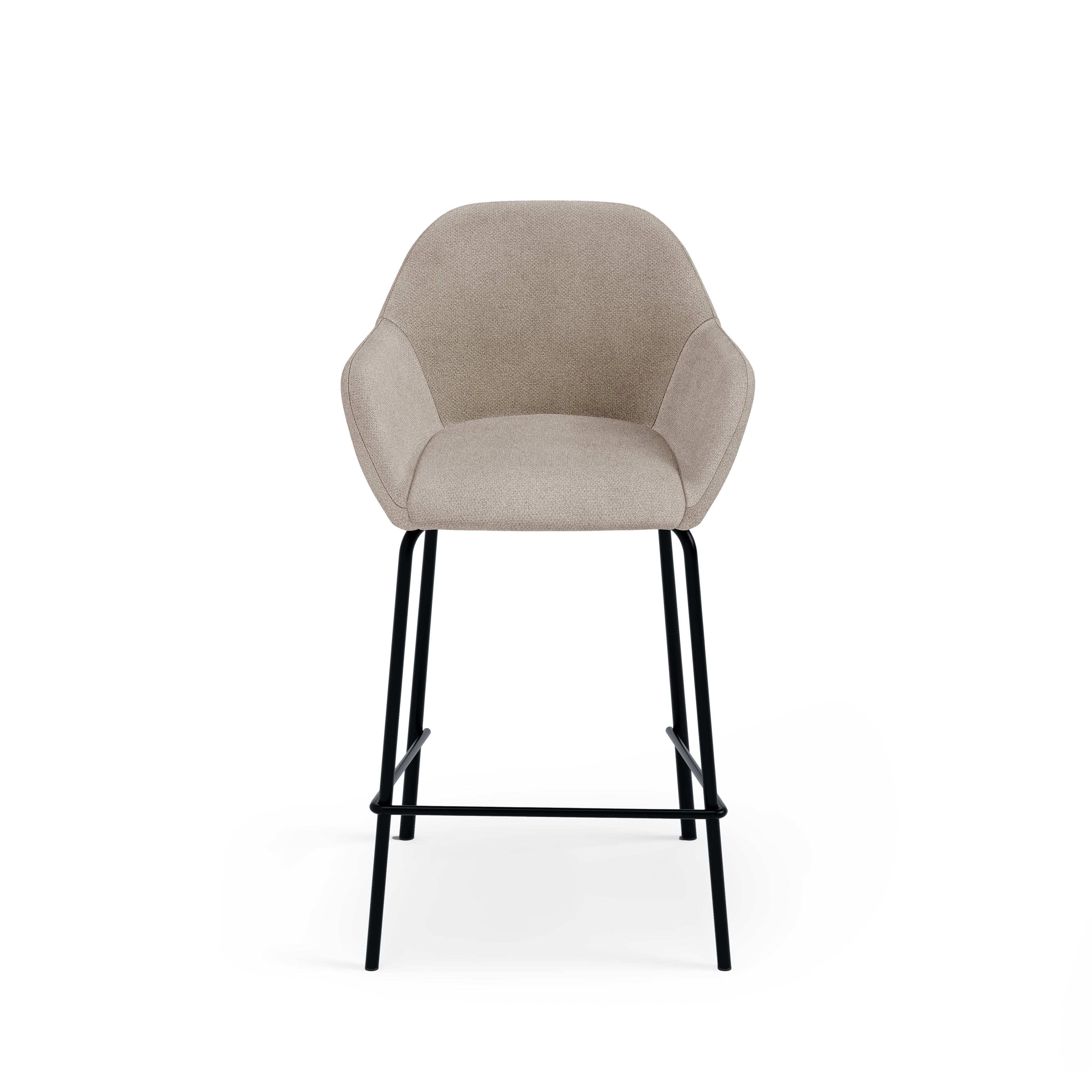 Beige Jacob stool with black legs