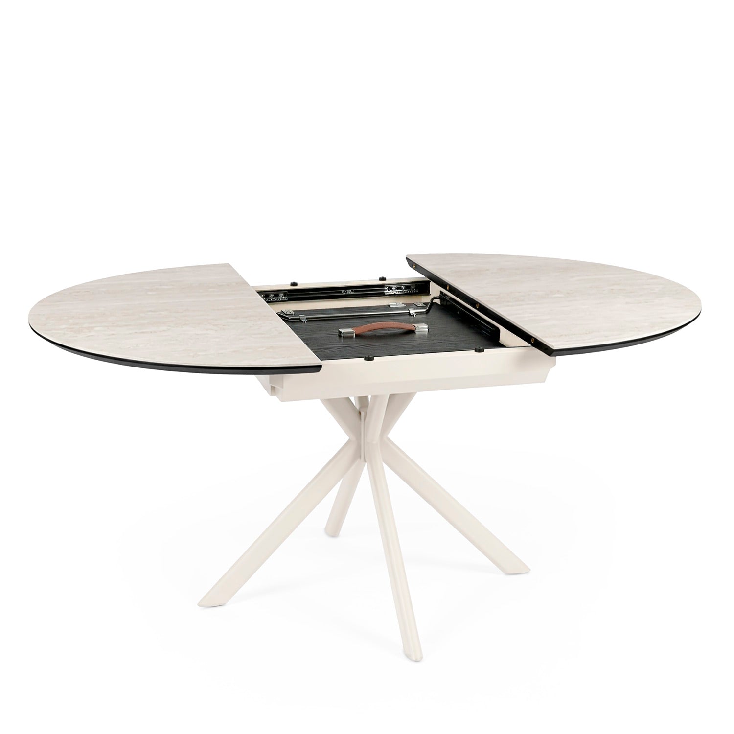 Mesa Suvi RedondaExtensível100 Travertino / Bege