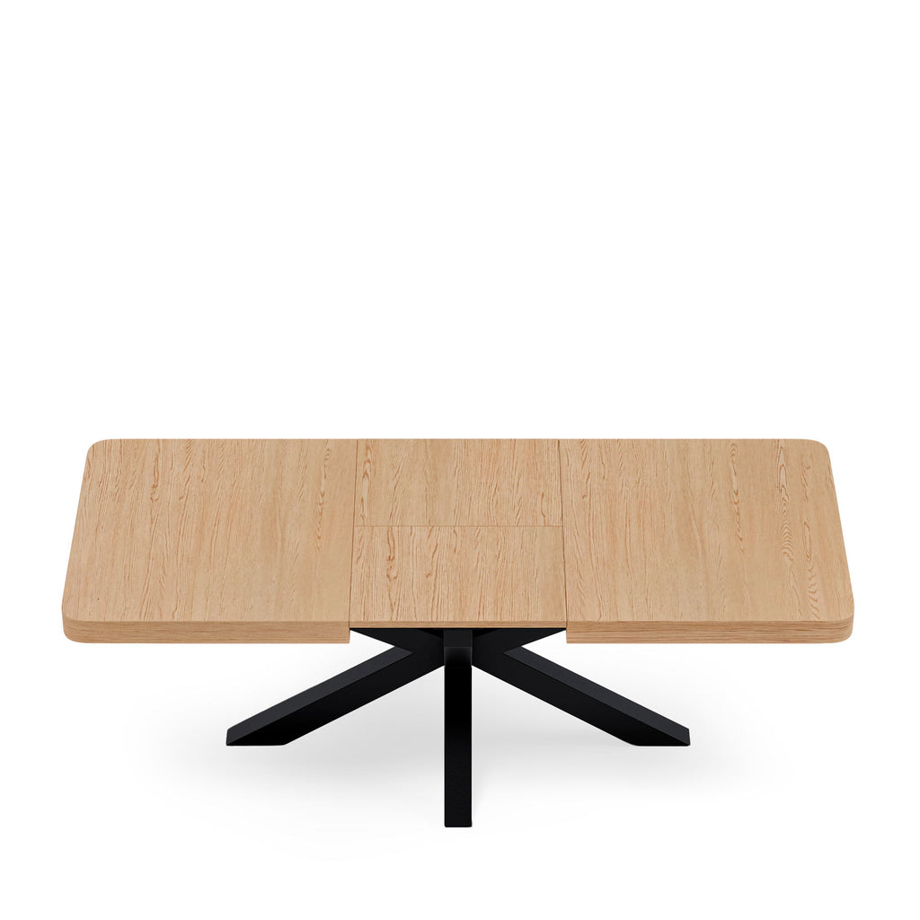 Gladys 140 rect. ext. table oak/black