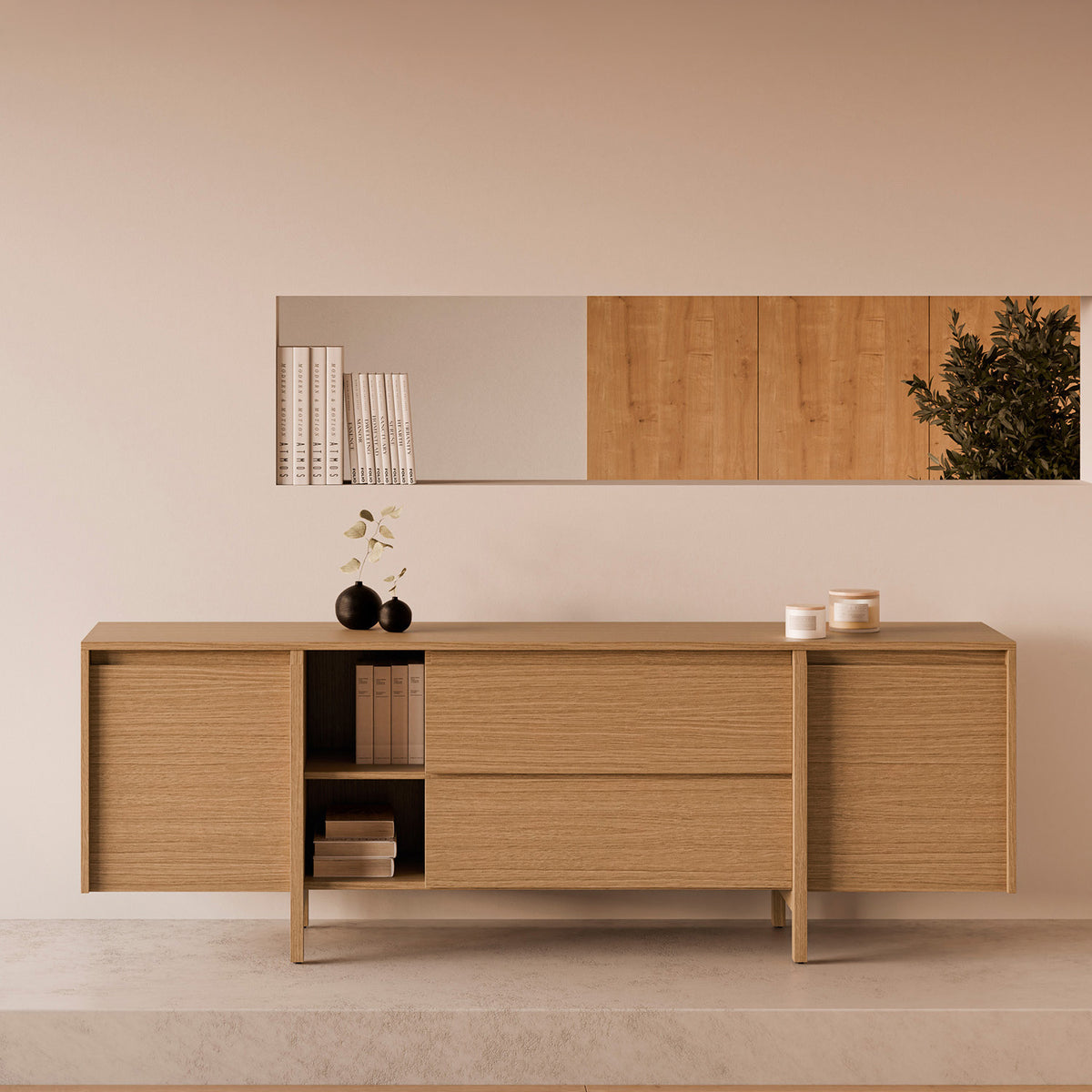 180 TV stand with drawers, Pacific Oak