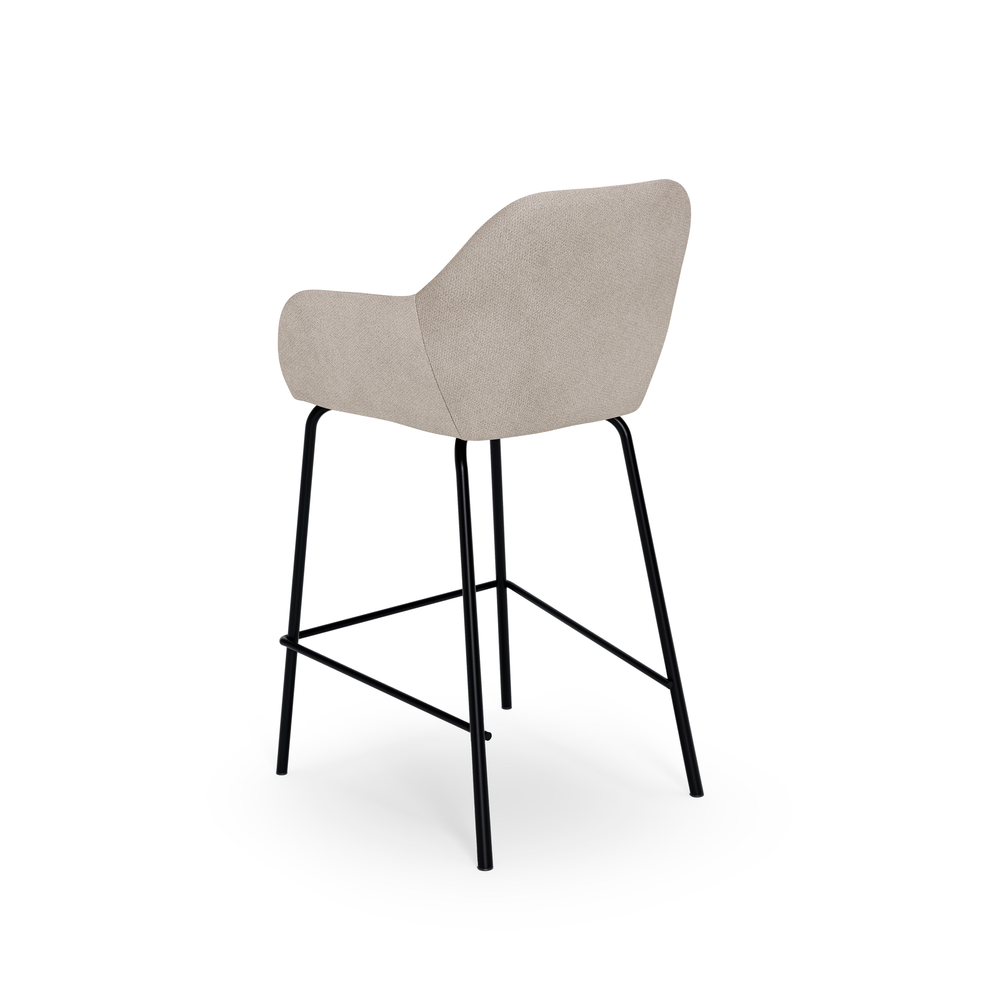 Beige Jacob stool with black legs