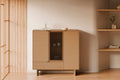Tulsa tall oak sideboard with wooden legs