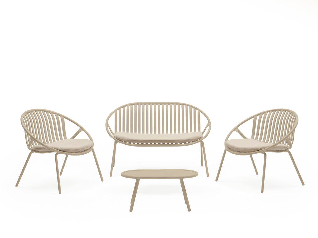Set Ibiza sofa+armchairs+coffee table beige