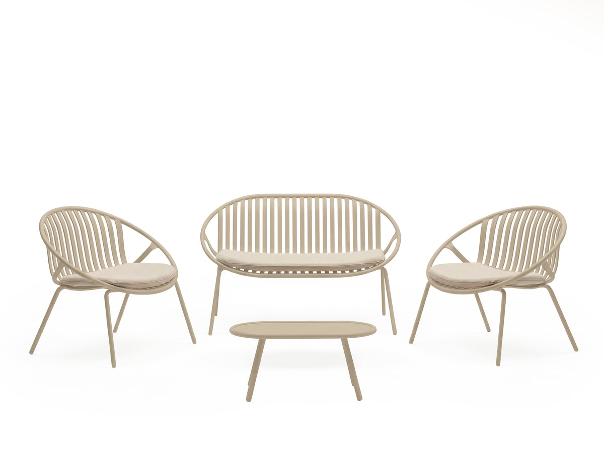 Set Ibiza sofa+armchairs+coffee table beige