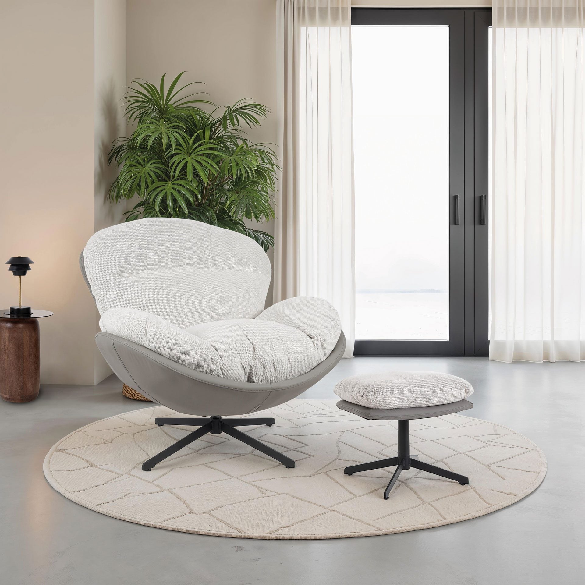 Poltrona Egg Giradora 360º Cinzento