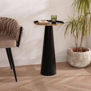Mesa Auxiliar Metal Preto e Dourado, detalhe