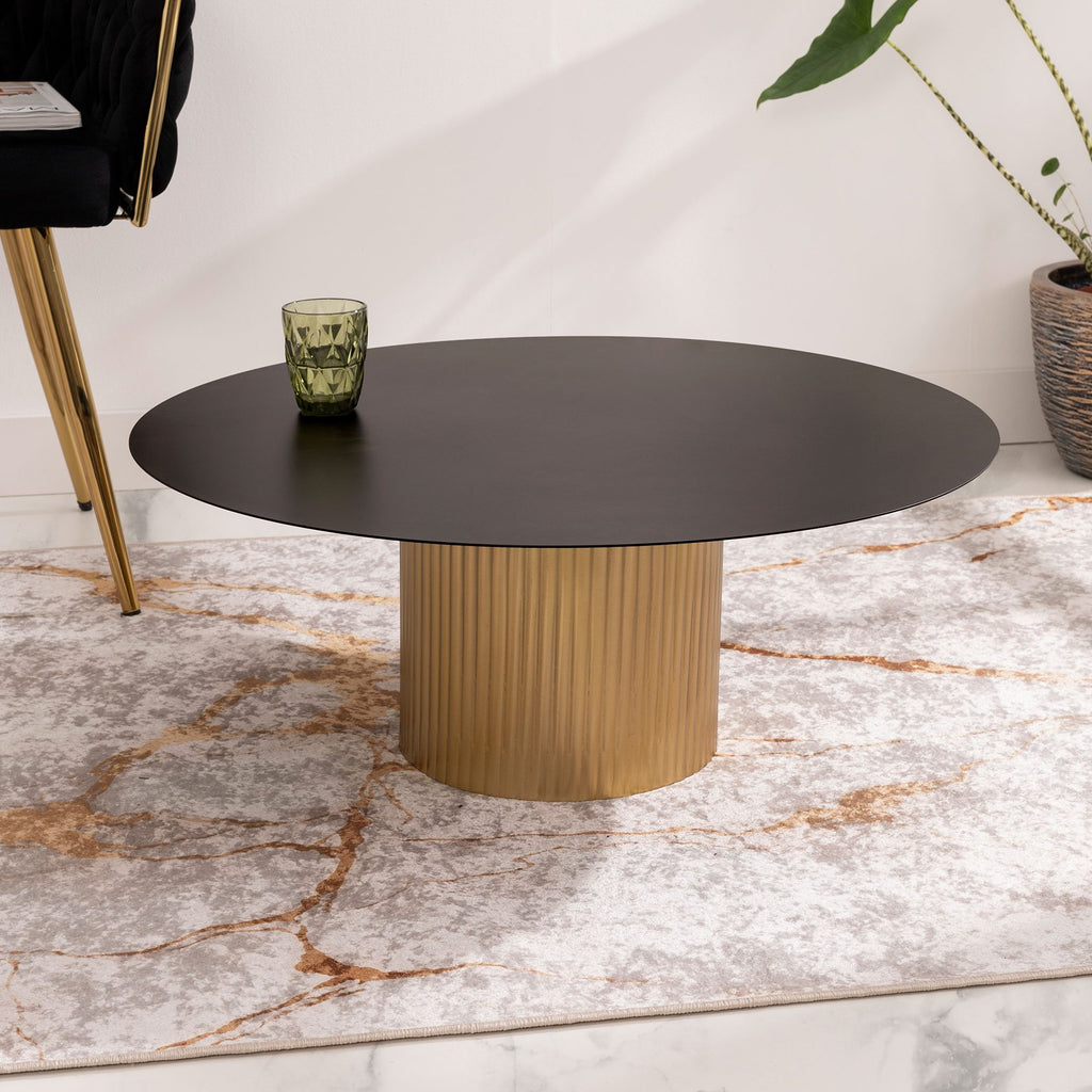 Mesa de Apoio Metal Dourado e Preto