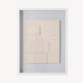 Quadro vitrina, escultura madeira bege